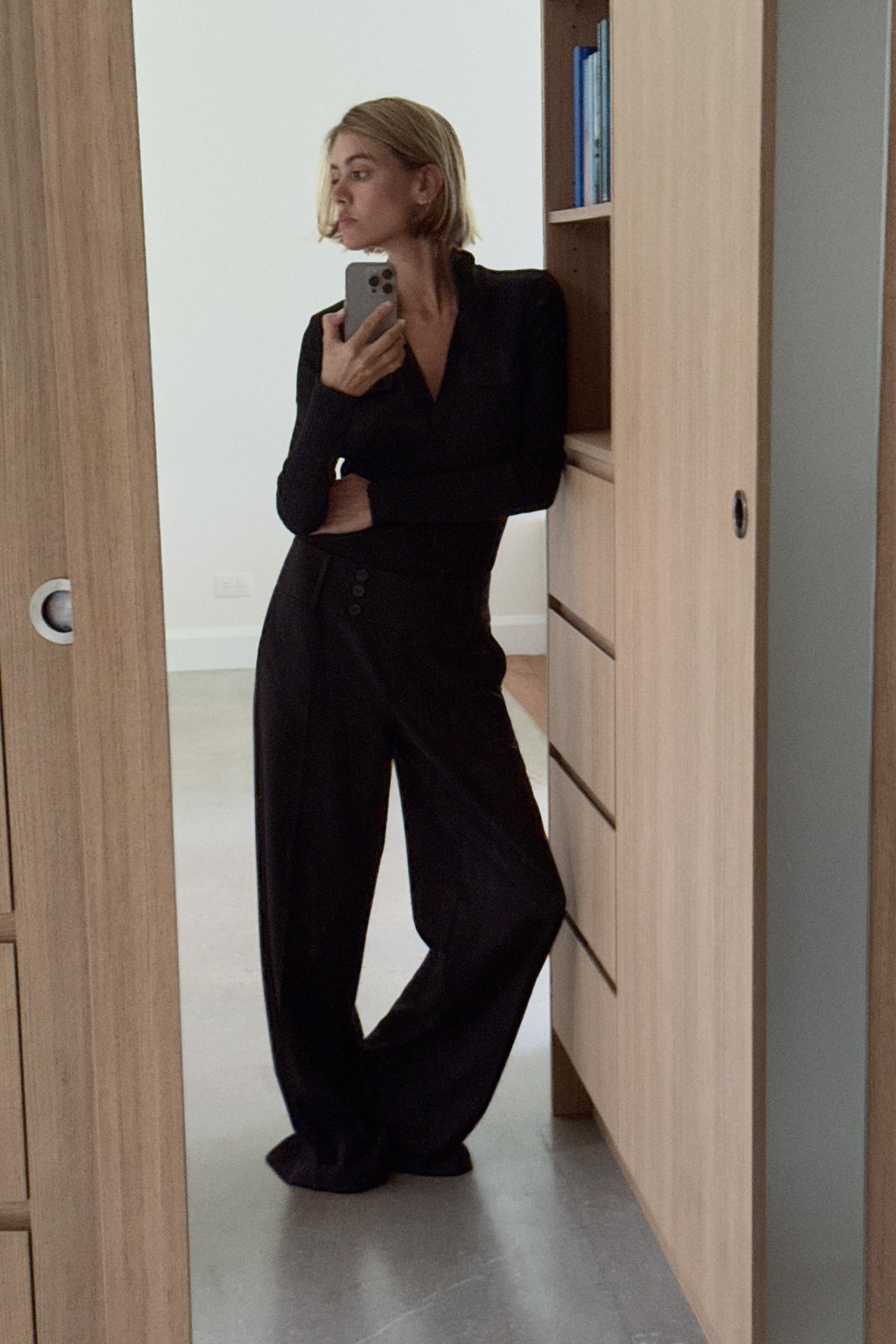 Straight Leg Pants - Black