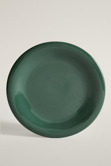 GLAZED STONEWARE DINNER PLATE - Green by Zara - Image 0
