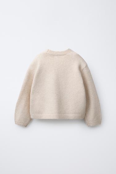 TIE CARDIGAN - Ecru by Zara - Image 1