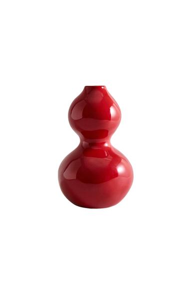 STONEWARE "HULU" VASE - Red by Zara