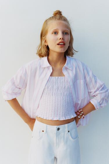 STRIPED SHIRT AND TOP SET - Pink / White by Zara