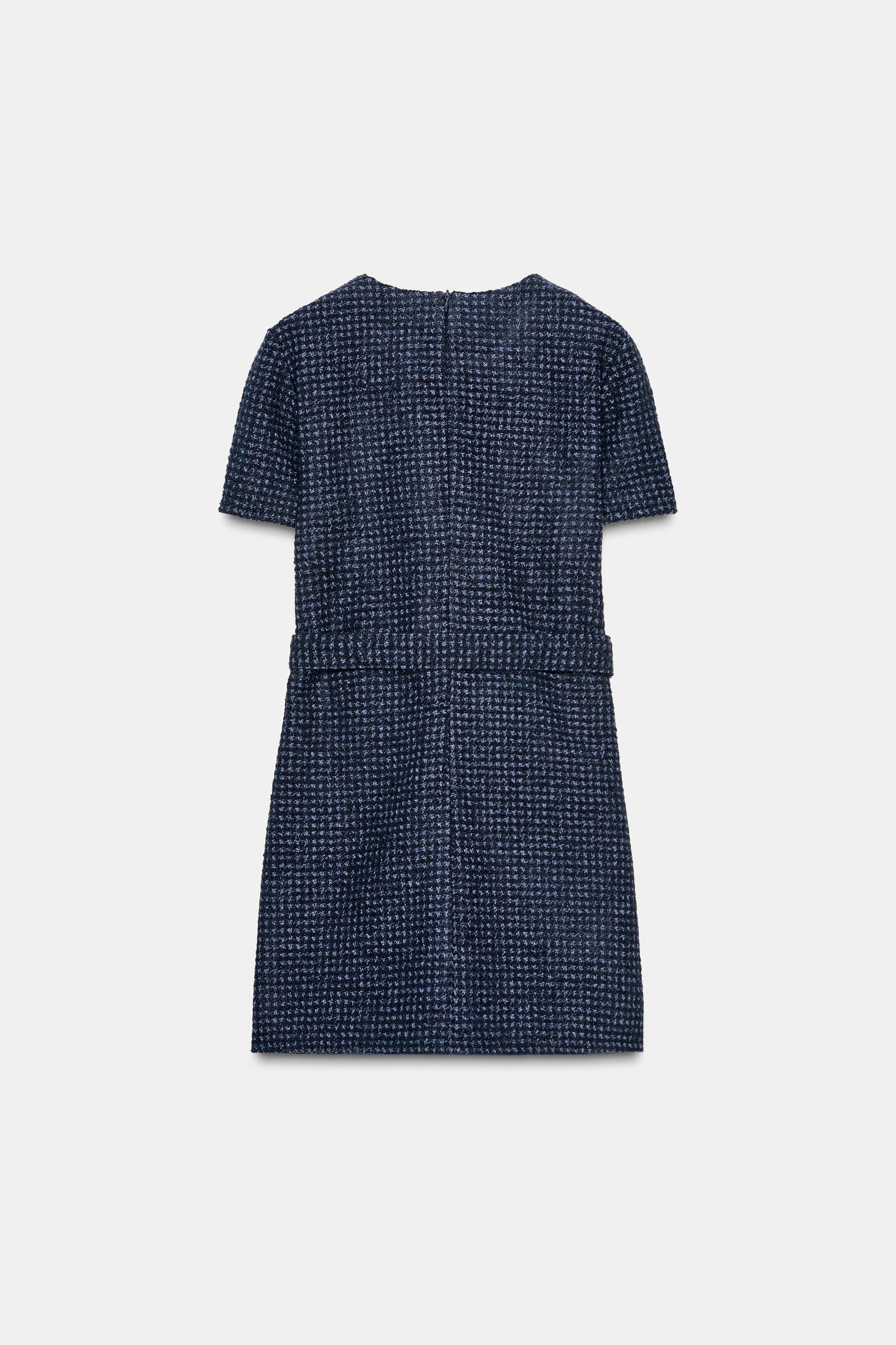 BELTED TEXTURED DRESS