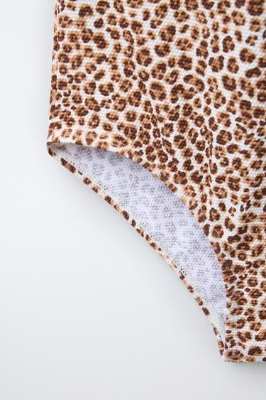 6-14 ANS/ MAILLOT DE BAIN À IMPRIMÉ ANIMAL CUT OUT - Beige clair de Zara - Image 3