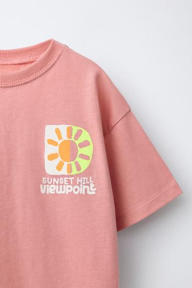 T-SHIRT IMPRIMÉ SOLEIL - Rose pâle de Zara - Image 2