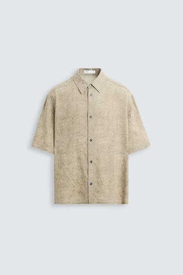 VISCOSE JACQUARD SHIRT - Beige by Zara
