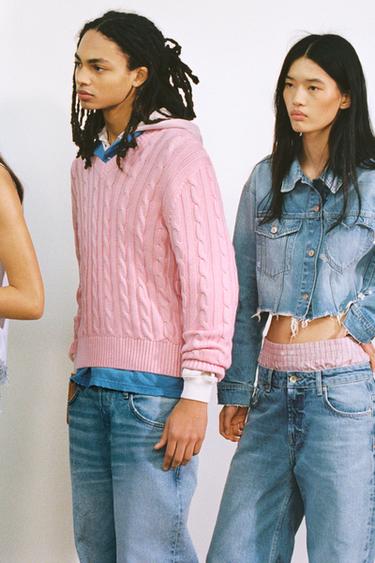 TRF DENIM JACKET WITH HEARTS - Blue by Zara - Image 3