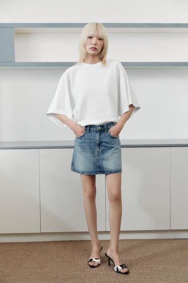 Zara TRF 系列牛仔迷你裙 - 藍色