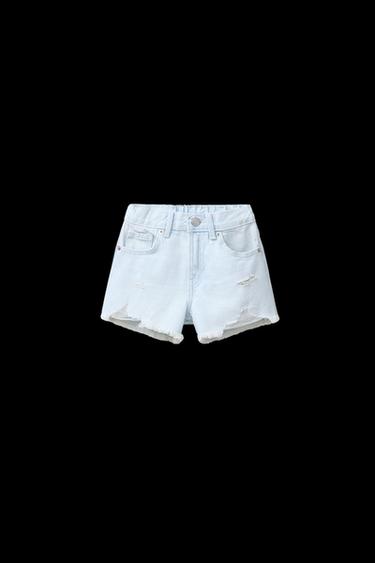 JEANS-BERMUDASHORTS MIT RISSEN - Himmelblau von Zara - Bild 0