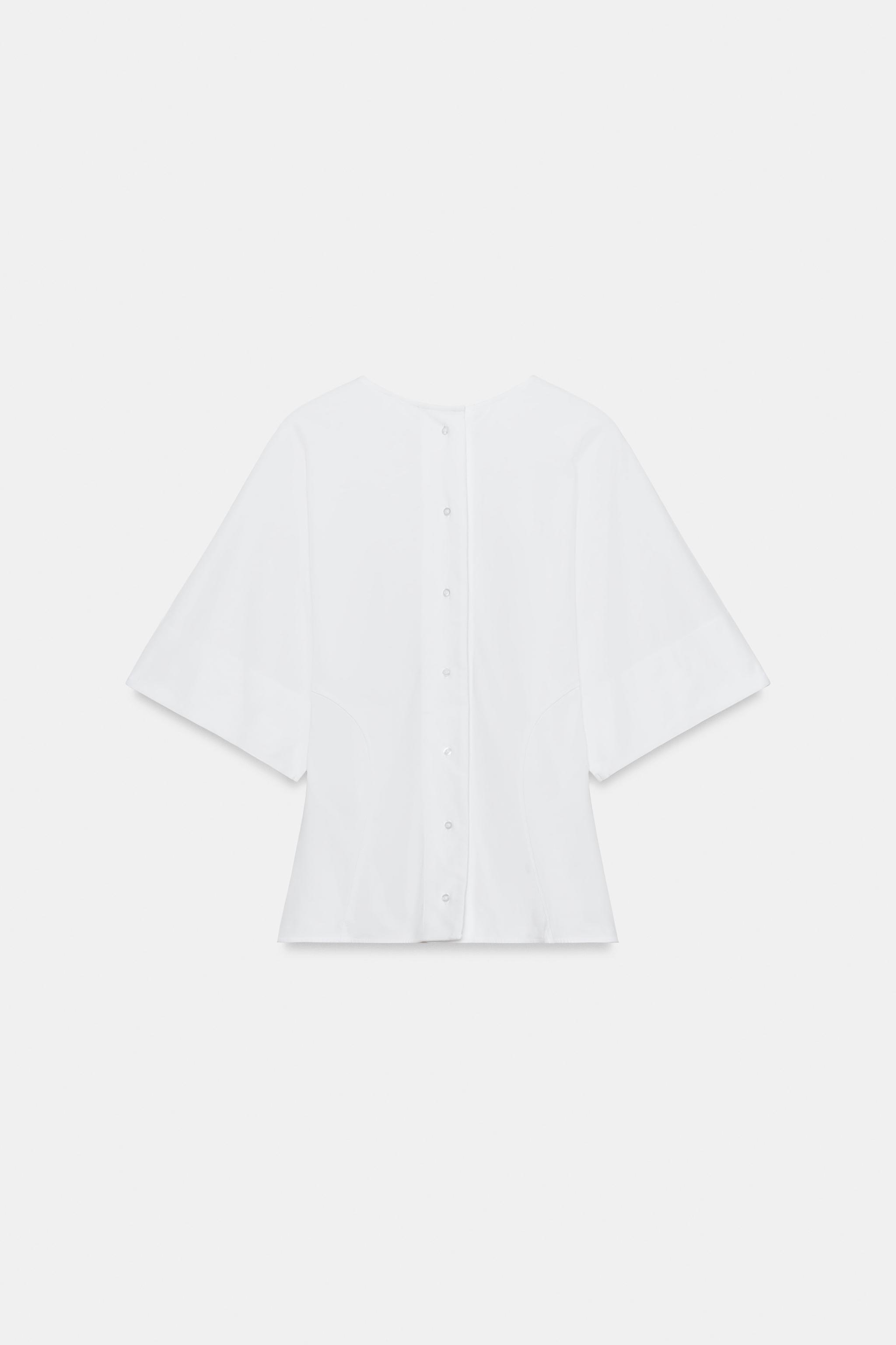 Женские футболки Zara BACK-BUTTON T-SHIRT — фото 6