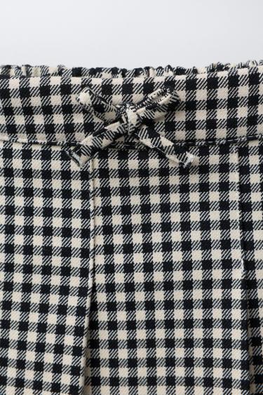 JUPE-SHORT À CARREAUX - Écru de Zara - Image 2