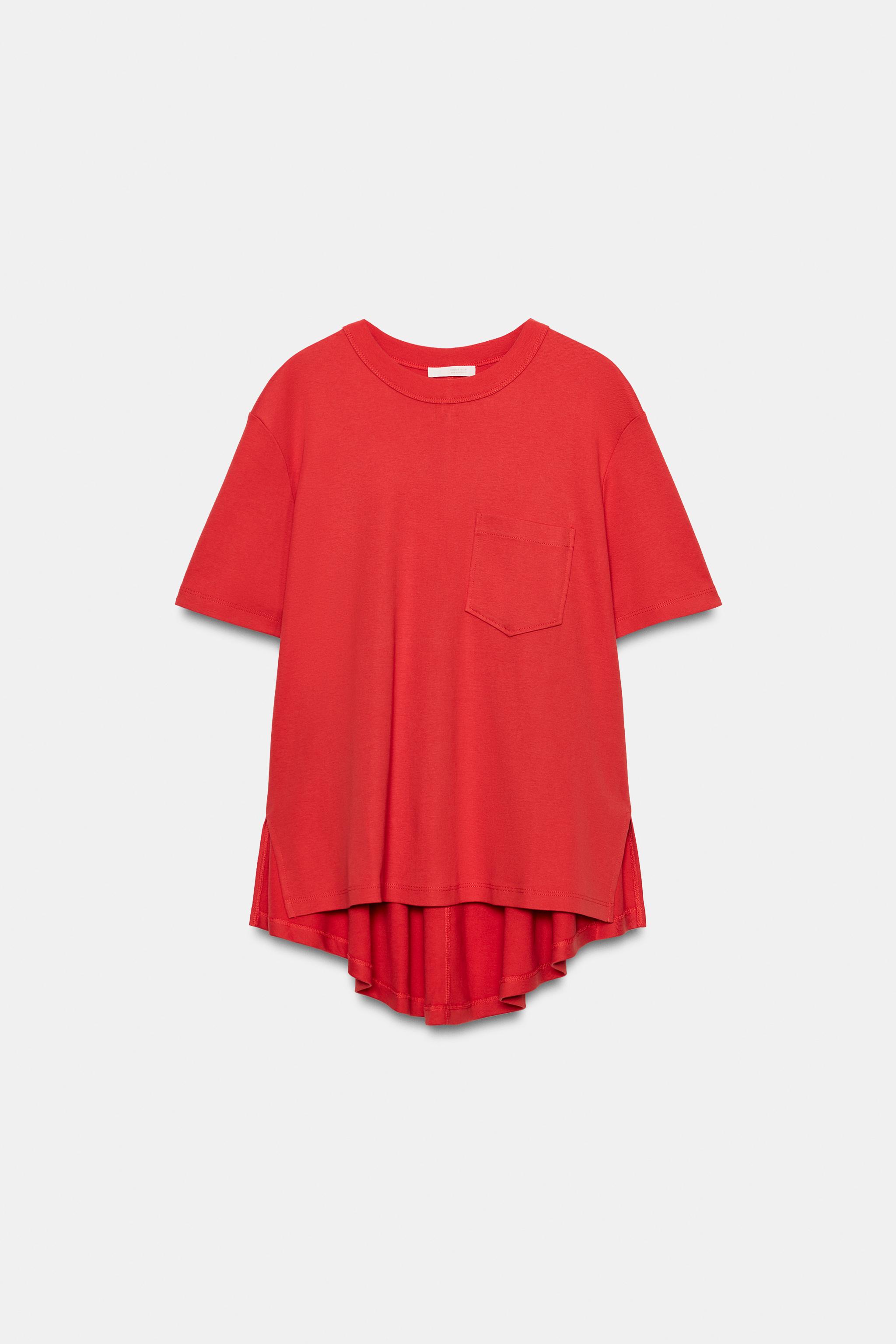 Женские футболки Zara INTERLOCK POCKET T-SHIRT — фото 5