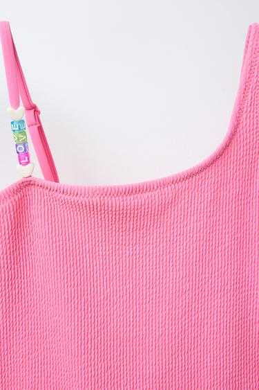 AGES 6-14 / BEADED SWIMSUIT - Fuchsia by Zara - Image 2