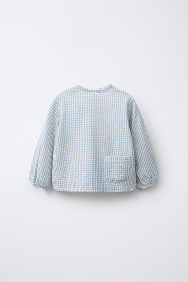 TEXTURED CHECK SHIRT - Sand / Blue by Zara