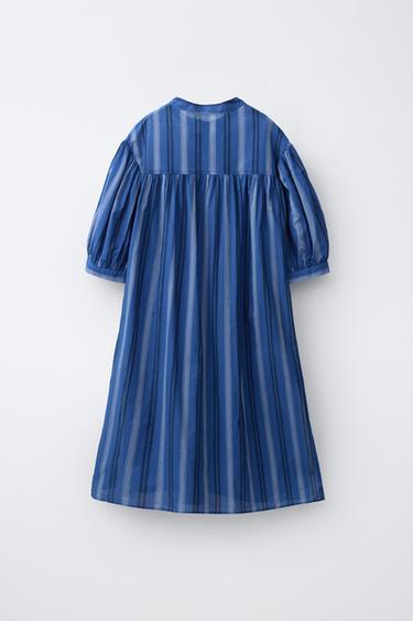 KAFTAN LONG À RAYURES - Bleu roi de Zara - Image 1