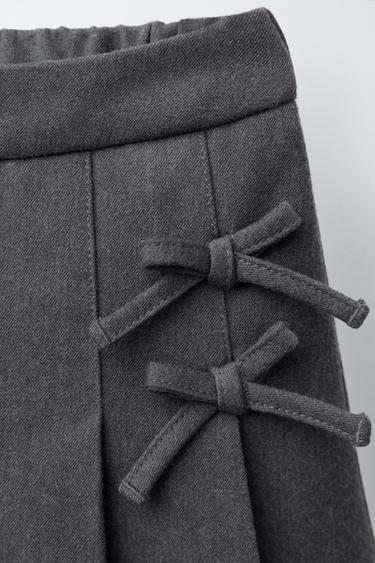 JUPE-SHORT PLIS PLATS LACETS - Gris chiné de Zara - Image 2