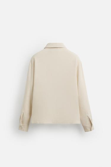 TEXTURED POLO SHIRT - Cream by Zara - Image 9