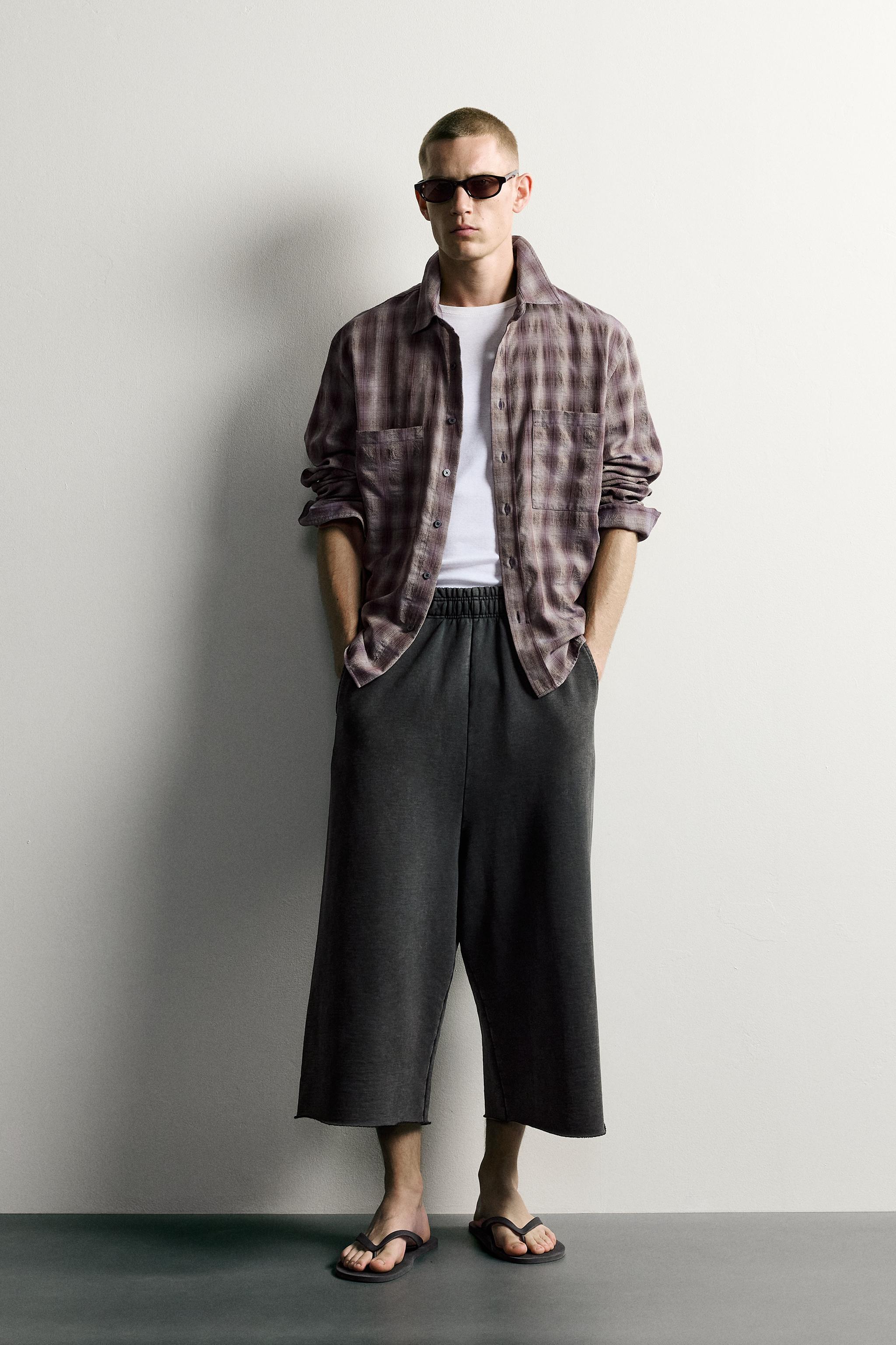 Мужские брюки Zara RELAXED CROPPED FIT JOGGER PANTS