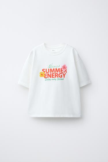 T-SHIRT ESTAMPADO SUMMER - Branco da Zara - Imagem 0