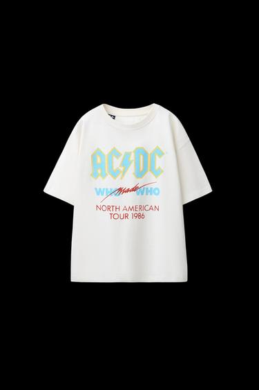 CAMISETA ESTAMPADA AC/DC ® - Crema de Zara - Imagen 0