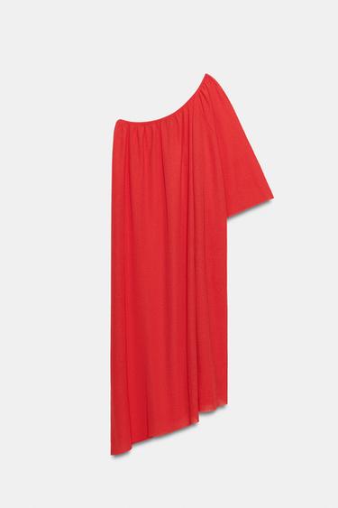 ASYMMETRIC KNIT DRESS - Red by Zara - Image 6