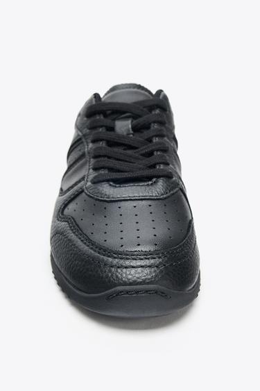 LEATHER TRAINERS - Black by Zara - Image 2