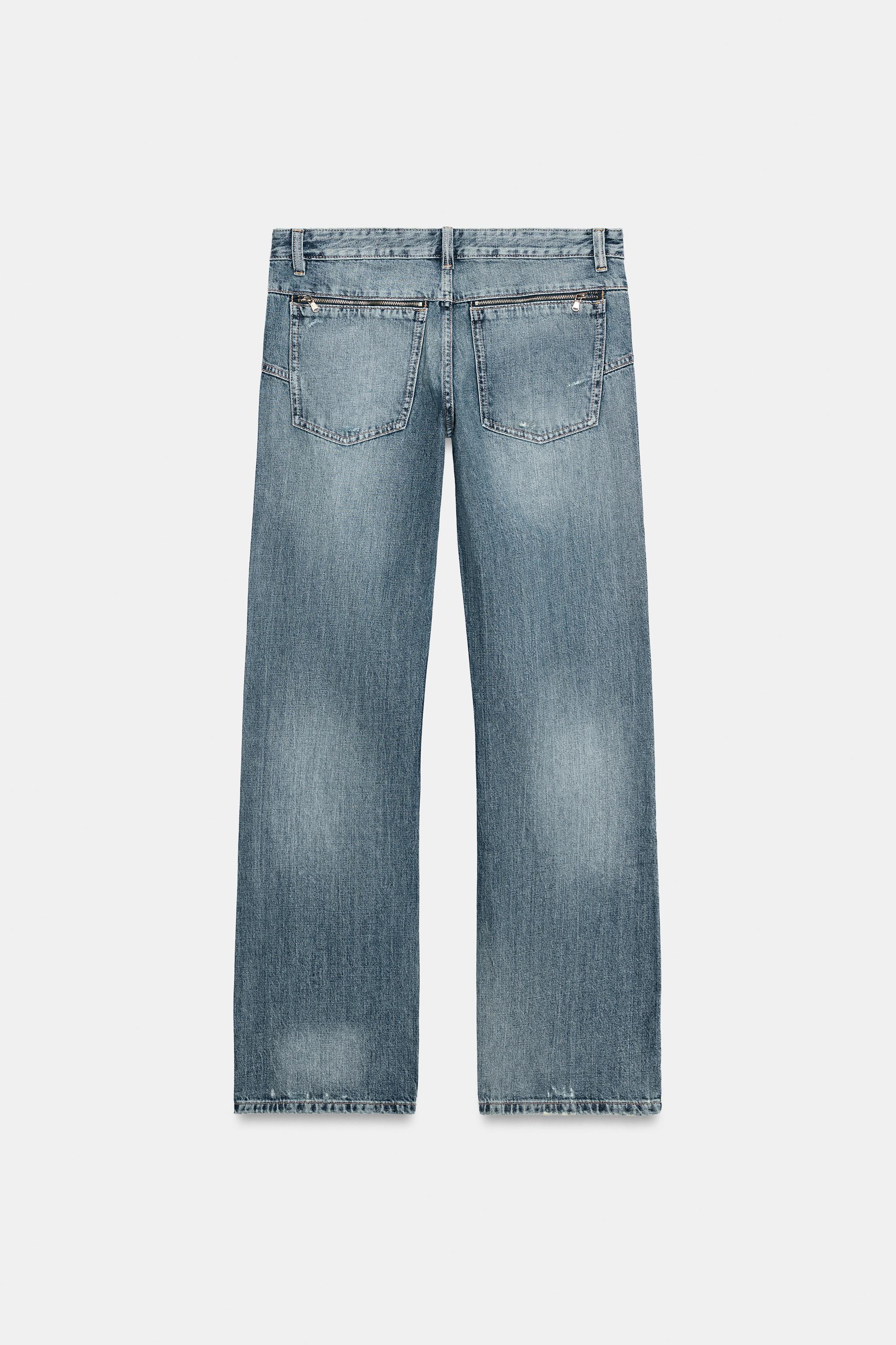 TRF LOW-RISE STRAIGHT SEWN JEANS