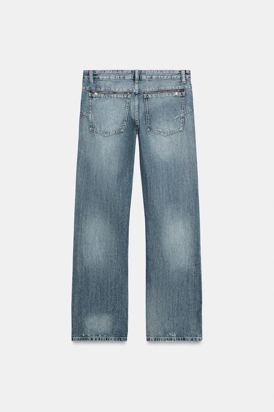 JEANS TRF STRAIGHT COUTURE TAILLE BASSE - Bleu de Zara - Image 9