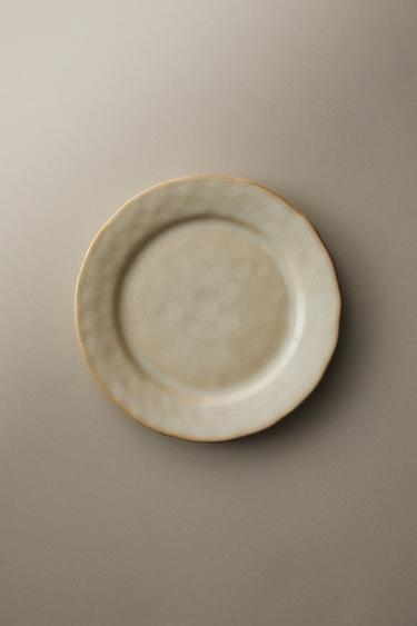 STONEWARE DESSERT PLATE WITH IRREGULAR EDGE - Cream by Zara - Image 4