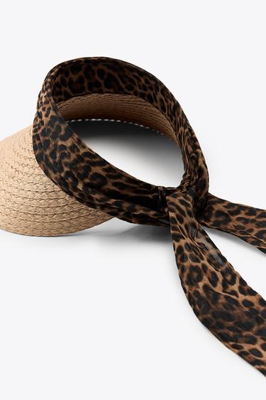 VISIÈRE TRESSÉE FOULARD À IMPRIMÉ ANIMAL - Leopard de Zara - Image 6