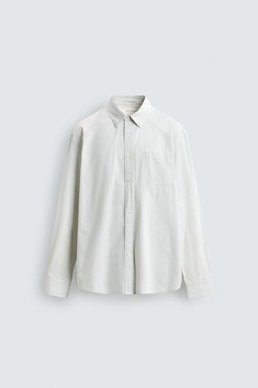 Zara 格紋府綢襯衫 - 湖綠色