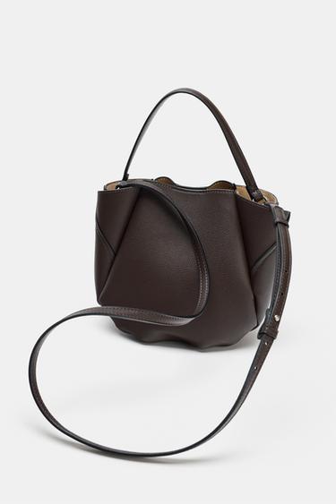 MINI SAC SEAU SURPIQÛRES - Marron de Zara - Image 2