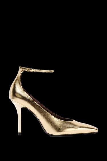 METALLIC EFFECT HIGH-HEEL SHOES - Gold by Zara - Image 0