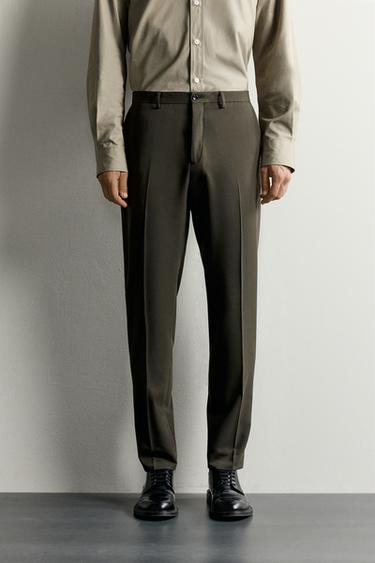 STRETCH SUIT PANTS — Dark green 2