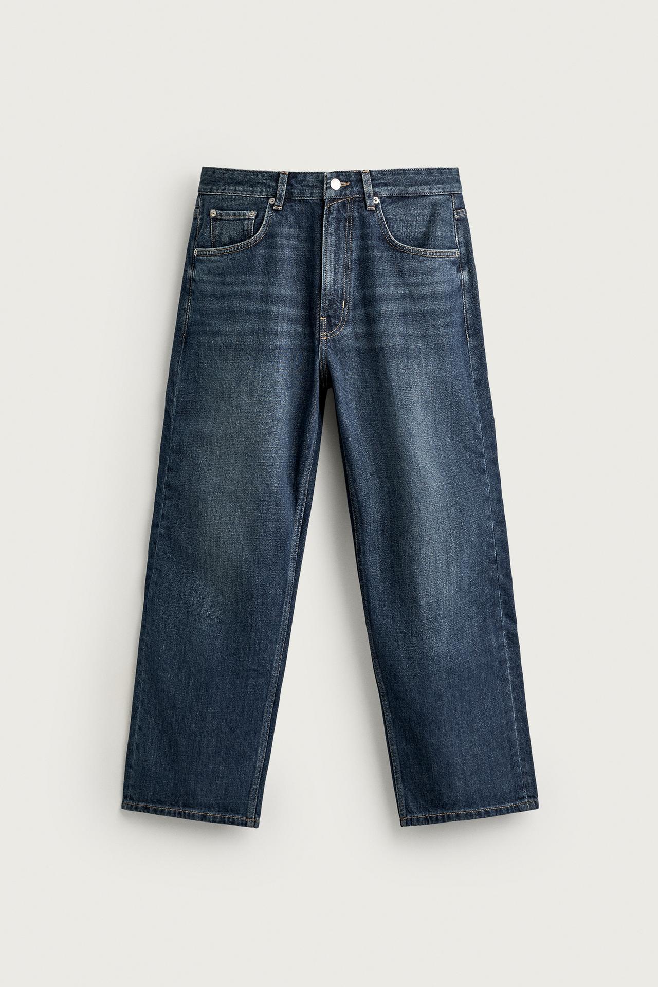 LOOSE CROPPED FIT JEANS — Blue