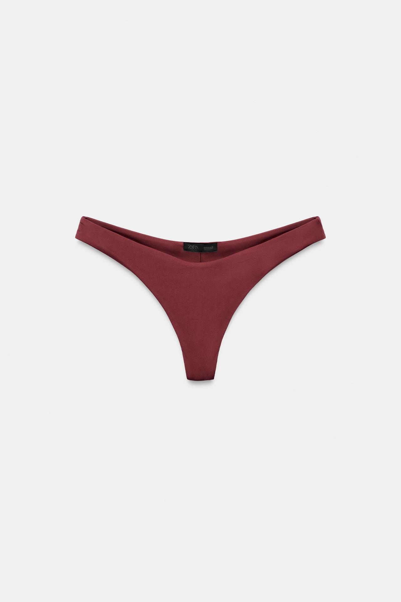 RUCHED BIKINI BOTTOMS — Brown