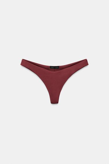 GATHERED BIKINI BOTTOMS - Brown by Zara