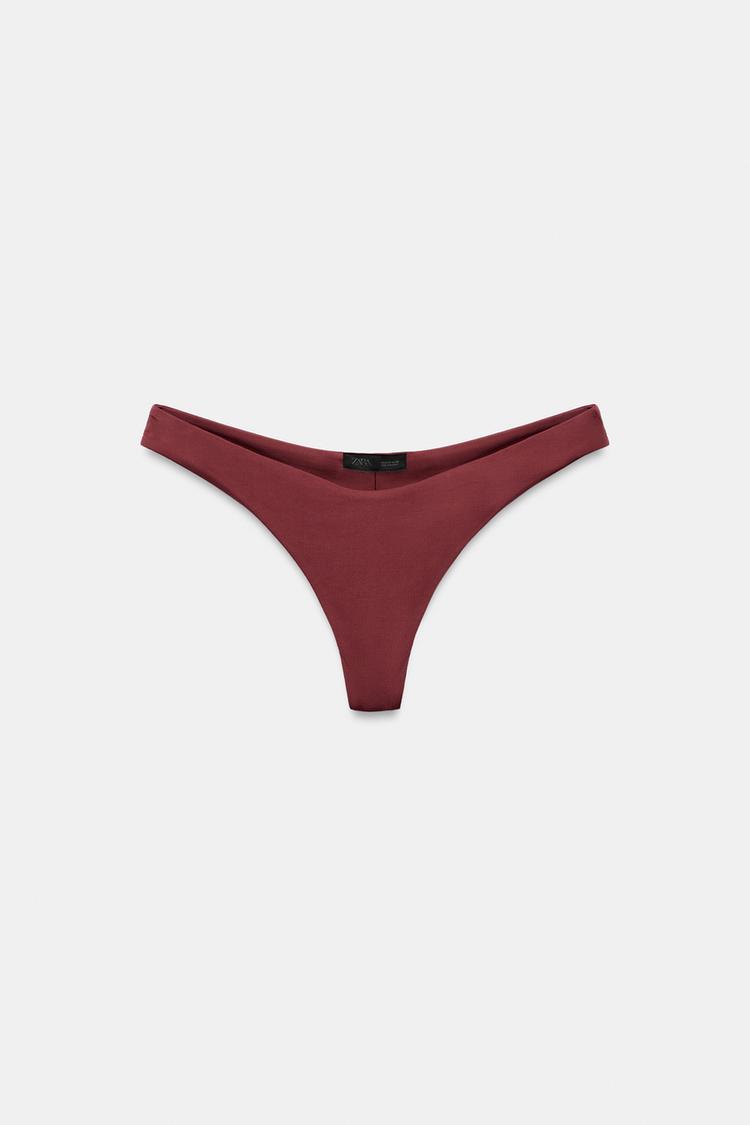 RUCHED BIKINI BOTTOMS — Brown