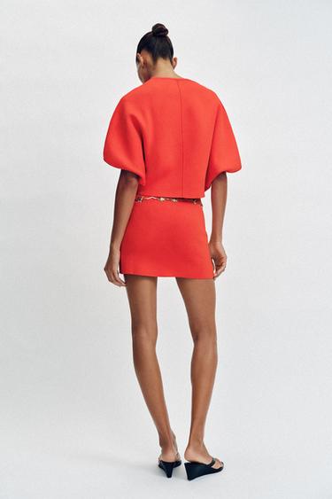TOP COURT EN MAILLE - Corail rouge de Zara - Image 5