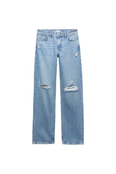 Z1975 MID-RISE STRAIGHT-FIT RIPPED JEANS