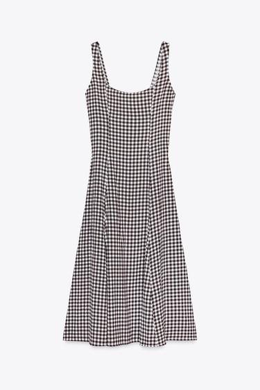 GINGHAM CHECK DRESS - Brown by Zara - Image 3