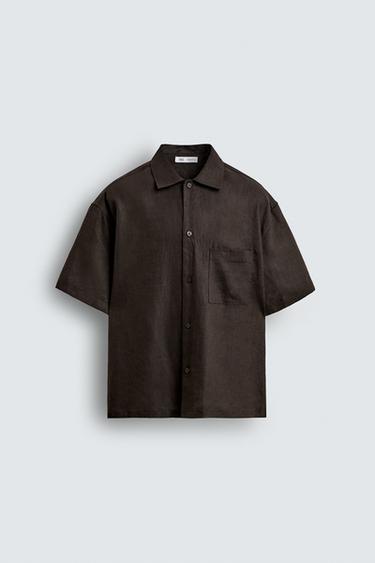CAMISA 100% LINHO EDIÇÃO LIMITADA - Marrom da Zara