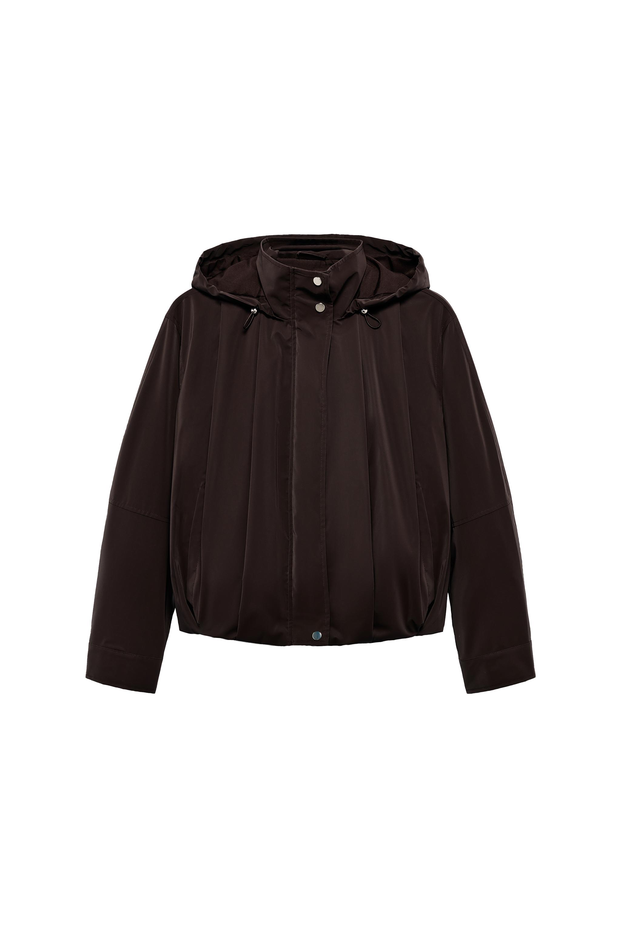 ZARA キルテッド フーデッド ジャケット ブラウン ウォッシュ加工 L ラバー仕上げ フードジャケット - ブラウン | ZARA Japan / 日本
