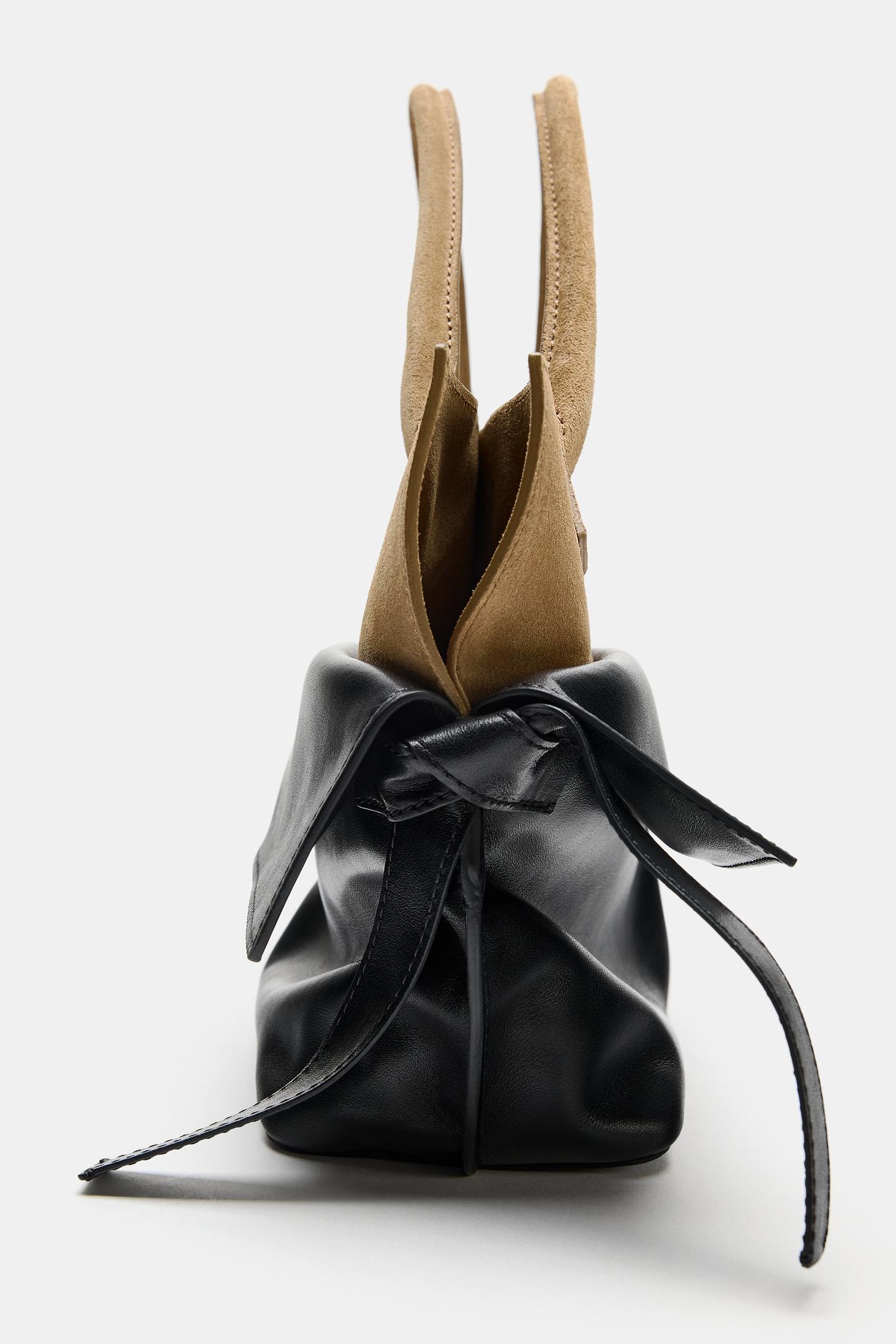 Женская сумка Zara Leather Flap, цвет: Чёрный — фото 6