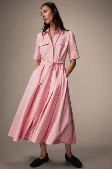 ZW COLLECTION SHIRT DRESS - Pink by Zara