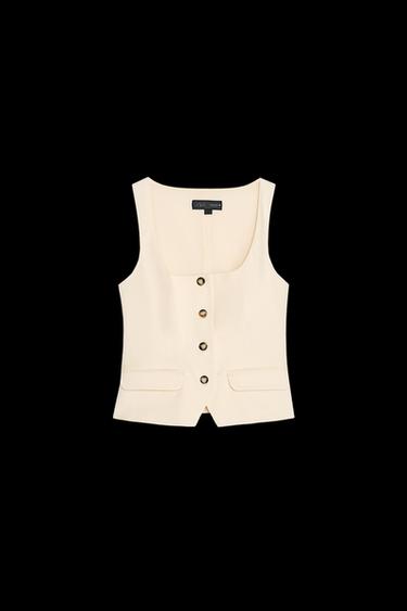 TOP BOTONES - Beige de Zara - Imagen 0