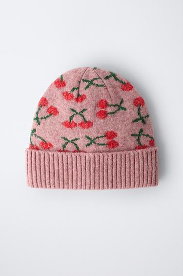 CHERRY KNIT BEANIE - Pink by Zara - Image 3