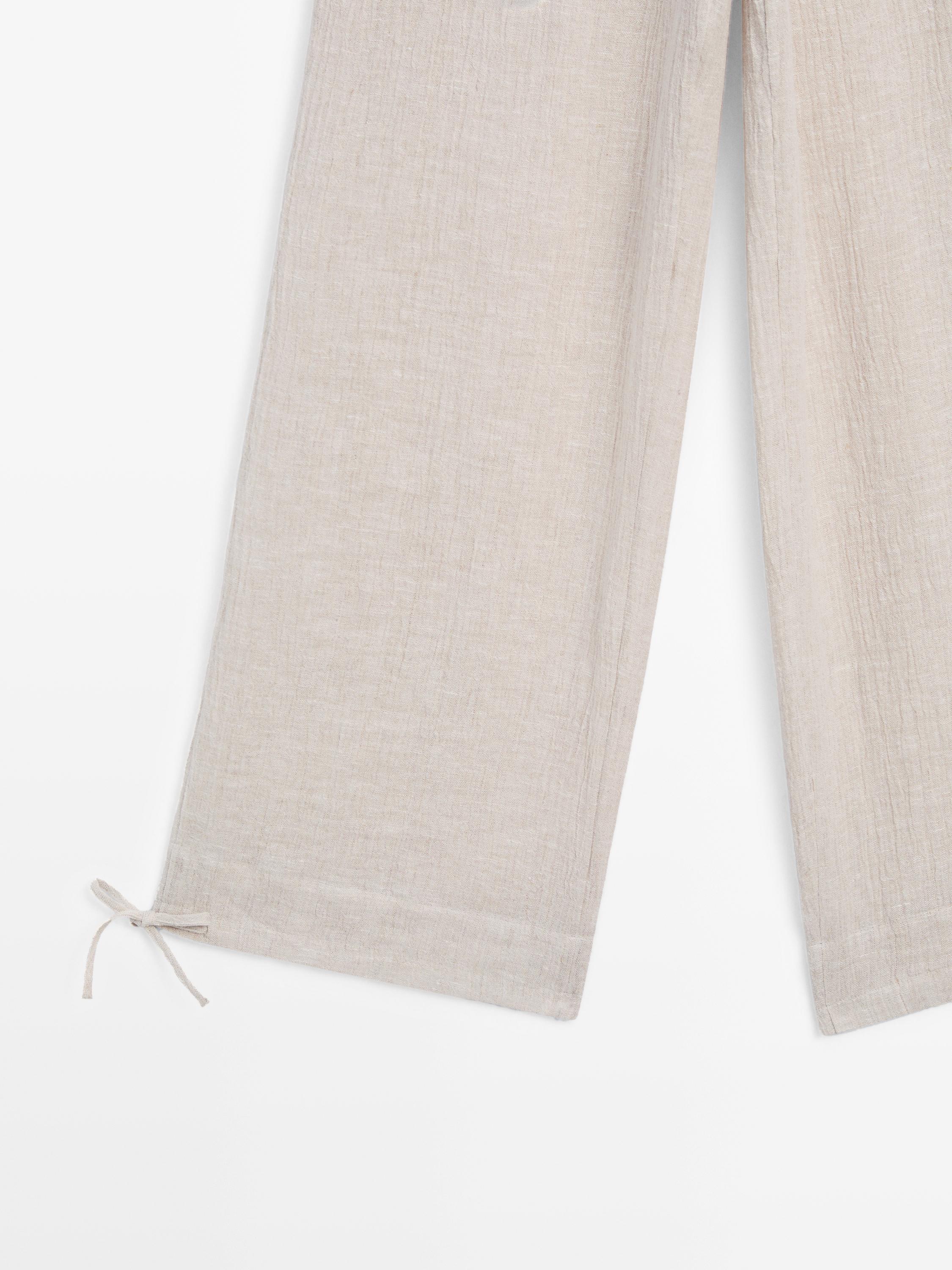 100% linen sarouel trousers