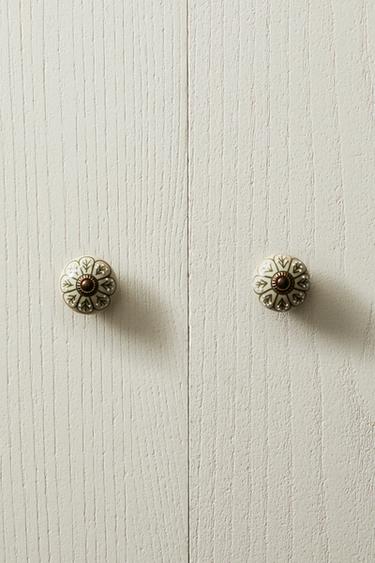 PACK OF CERAMIC FLOWER DOOR KNOBS (PACK OF 2) - Green by Zara - Image 7