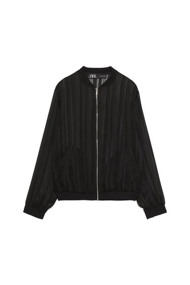 SEMI-SHEER BOMBER JACKET