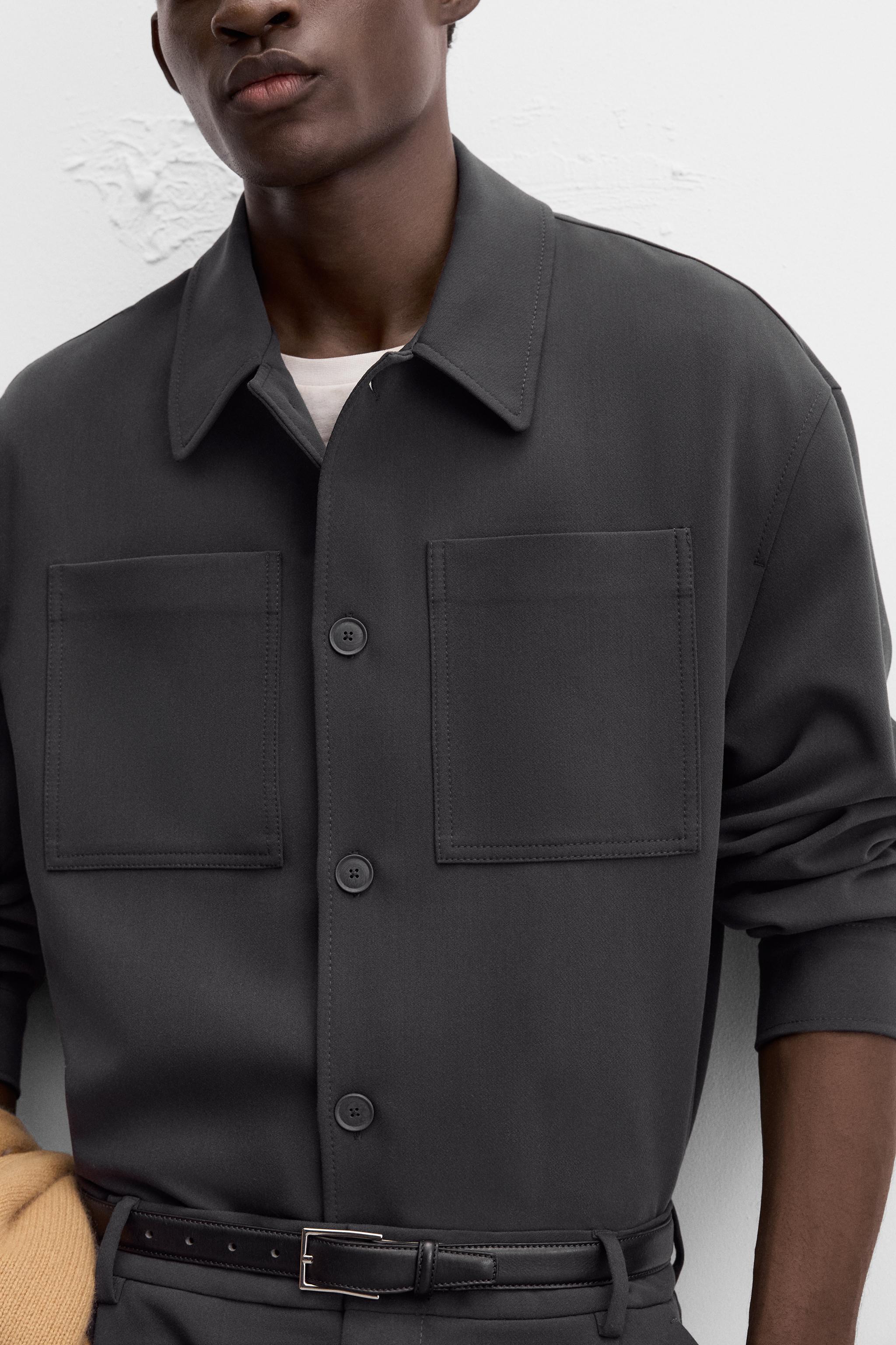【関税込】 ボクシーフィットジャケット - ブラック ボクシーフィットシャツジャケット - ブラック | ZARA Japan / 日本